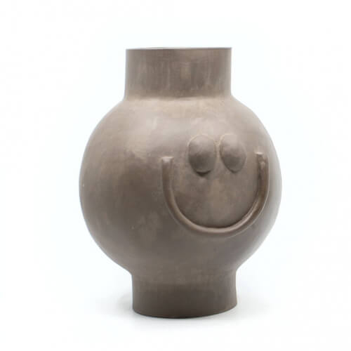 Vase 'Smile' anthrazit Front