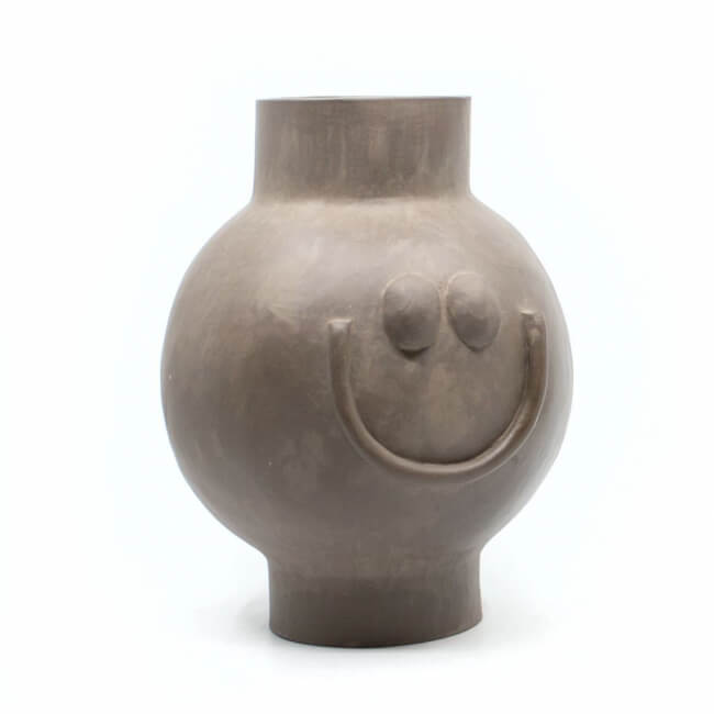 Vase 'Smile' anthrazit Front