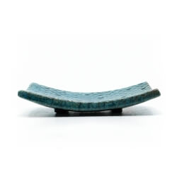 blaue raku seifenschale seite