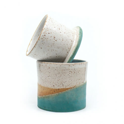 Franzöische Butterdose 'Sand und Meer' ofen