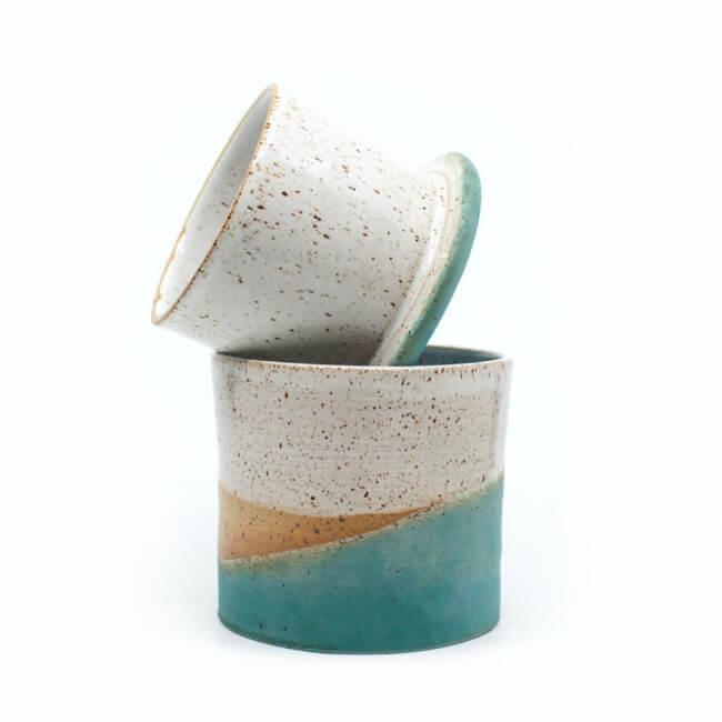 Franzöische Butterdose 'Sand und Meer' ofen