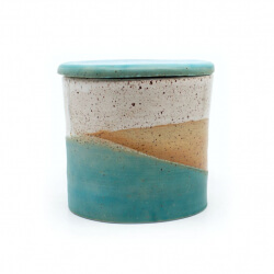 Franzöische Butterdose 'Sand und Meer' Seitenansicht