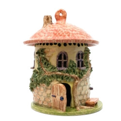 cute handpainted lantern fairy house (garden decoration) Image 1 grosses Feenhaus Windlicht