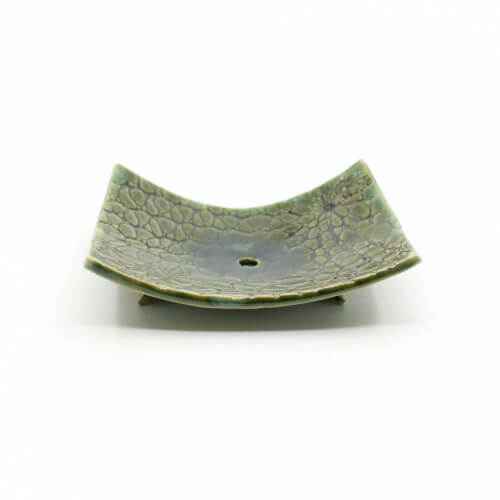 grüne Seifenschale 'Netz' Seite