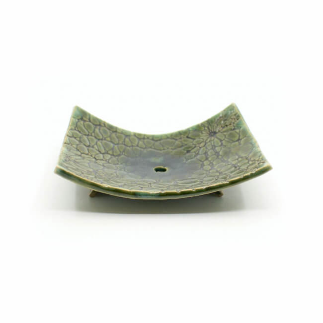 grüne Seifenschale 'Netz' Seite