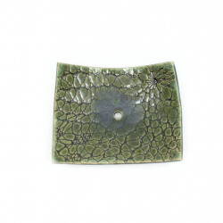 grüne Seifenschale 'Netz' Draufsicht