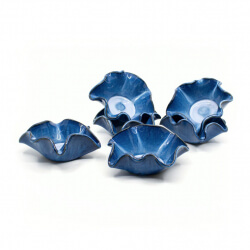 handgemachte Muffinformen in blau Innenseite