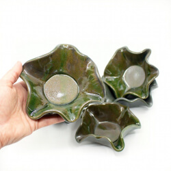 handgemachte Muffinformen in grün Groesse