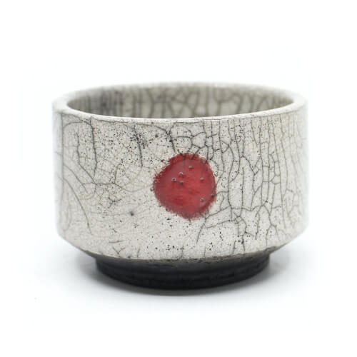 handgemachte Raku Teeschale 'One drop' 