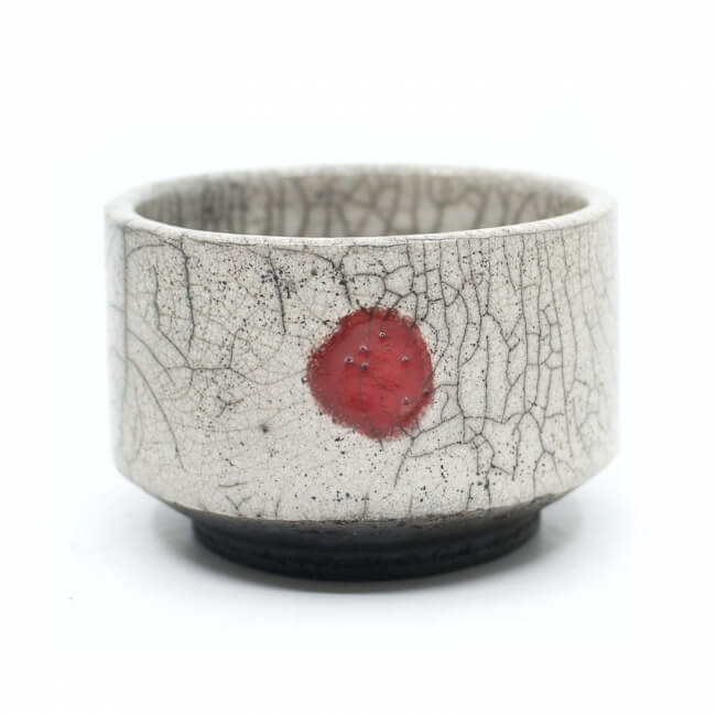 handgemachte Raku Teeschale 'One drop' 