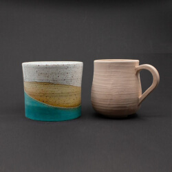 Tasse Rohling Pyrit vorher-nachher