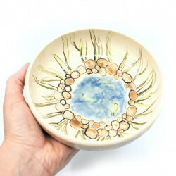 handbemalte Müsli-Schale 'Gartenteich' Schale Gartenteich Innen