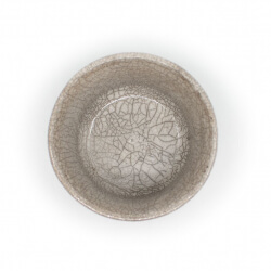 weisse Raku Teeschale Sonne Innen