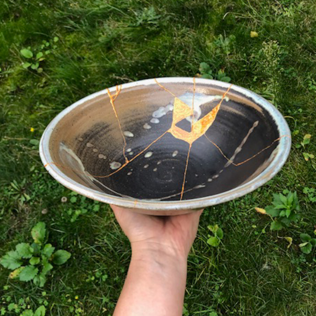 Reparatur Schale mit goldener Narbe (in Art von Kintsugi) - Restsumme Bild 1