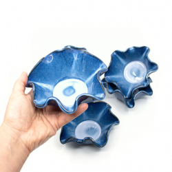 handgemachte Muffinformen in blau Groesse