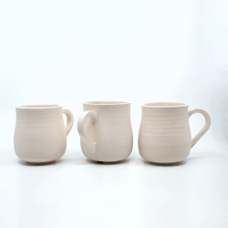 Tasse 'bauchig' Keramik Rohling - creme/weiß Bild 3 Rohling Tasse weiss